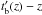 \hbox{$t'_{\rm b}(z)-z$}