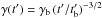 \hbox{$\gamma(t')=\gamma_{\rm b}\,(t'/t'_{\rm b})^{-3/2}$}