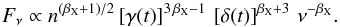 \appendix \setcounter{section}{2} \begin{equation} F_{\nu} \propto n^{(\beta_{\rm X}+1)/2}\, [\gamma(t)]^{3\,\beta_{\rm X}-1}\, \left[\delta(t)\right]^{\beta_{\rm X}+3}\, \nu^{-\beta_{\rm X}}. \label{Fnu} \end{equation}