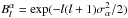 \hbox{$B^{\alpha}_{l} = {\mathrm{exp}}(-l(l+1)\sigma_{\alpha}^2/2)$}