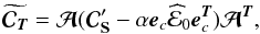 \begin{equation} \widetilde{{\Cb}_{\Tb}} = \Ab ({\Cb}_{\Sb}' - \alpha \eb_{c} \widehat {\cal{E}}_0 \eb_{c}^{\Tb}) {\Ab}^{\Tb}, \label{reduction} \end{equation}