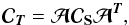 \begin{equation} {\Cb}_{\Tb} = \Ab \Cb_{\Sb} \Ab^{\Tb}, \label{ctnoiseless} \end{equation}