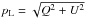 \hbox{$p_\mathrm{L}=\sqrt{Q^2+U^2}$}