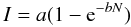 \begin{equation} I = a(1-{\rm e}^{-bN}) \label{eq:I_N} \end{equation}
