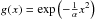 \hbox{$g(x)=\exp \left(-\frac{1}{\alpha }x^{2}\right)$}