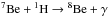 \hbox{${}^{7}\textrm{Be} + {}^{1}\textrm{H} \rightarrow {}^{8}\textrm{Be}+\gamma$}