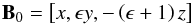 \begin{eqnarray} \vec{B}_{0}=\left[x,\epsilon y, -\left(\epsilon+1\right)z\right] \label{eqn:3D_null_point} \end{eqnarray}