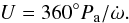 \begin{eqnarray*} U = 360^\circ P_{\rm a}/\dot{\omega} . \end{eqnarray*}