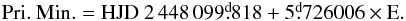 \begin{eqnarray*} \rm Pri.\ Min. = HJD\ 2\,448\,099\fd818 + 5\fd726006 \times E. \end{eqnarray*}