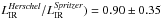 \hbox{$L^{\it Herschel}_{\rm IR}/L^{\it Spritzer}_{\rm IR}) = 0.90 \pm 0.35$}