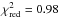 \hbox{$\chi^{2}_{\rm{red}}=0.98$}