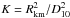 \hbox{$K=R^{2}_{\rm km}/D^{2}_{10}$}