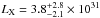 \hbox{$L_{\rm X}=3.8_{-2.1}^{+2.8}\times10^{31}$}