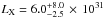 \hbox{$L_{\rm X}=6.0_{-2.5}^{+8.0}\,\times\,10^{31}$}