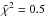 \hbox{${\tilde \chi^2} = 0.5$}
