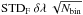 \hbox{${\rm STD}_{\rm F} \ \delta \lambda \ \sqrt{N_{\rm bin}}$}