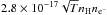 \hbox{$2.8 \times 10^{-17} \sqrt{T} n_{\rm H} n_{{\rm e}^-}$}