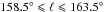 \hbox{$158.5\degr \leqslant \ell \leqslant 163.5\degr$}