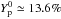 \hbox{$Y_{\rm p}^0\simeq 13.6\%$}