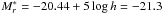 Mathematical equation: \hbox{$M^{*}_{r}= -20.44+5 \log h=-21.3$}
