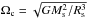 \hbox{$\Omega_{\rm c}=\sqrt{G M^2_{\rm{s}}/R^3_{\rm{s}}}$}
