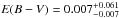 \hbox{$E(B-V) = 0.007_{-0.007}^{+0.061}$}