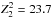 \hbox{$Z^2_2=23.7$}