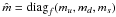 \hbox{$\hat m= {\rm diag}_f(m_u, m_d, m_s)$}
