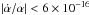 \hbox{$|\dot{\alpha}{/}\alpha| < 6\times10^{-16}$}