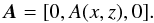 \begin{equation} {\boldsymbol A} = [0,A(x,z),0]. \end{equation}