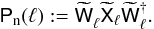 \begin{equation} \label{eq:mapnoise1} \mat{P}_{\rm n}(\ell):= \wtilde{\mat{W}}_{\ell}^{} \wtilde{\mat{X}}_{\ell} \wtilde{\mat{W}}_{\ell}^{\dagger}. \end{equation}