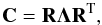 \begin{equation} \label{diagon} \mathbf{C} = \mathbf{R \Lambda R^{\rm T}} , \end{equation}