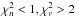 \hbox{$\chi_n^2 <1, \chi^2_\nu >2$}