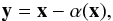 \begin{eqnarray} \vec{y}=\vec{x}-\vec{\alpha}(\vec{x}), \label{lens_eq_adim} \end{eqnarray}