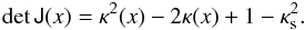 \begin{eqnarray} {\rm det}\,\tens{J}(x)=\kappa^2(x)-2\kappa(x)+1-\kappa^2_{\rm s}. \label{det_nfw} \end{eqnarray}