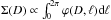 \hbox{$\Sigma(D) \propto \int_0^{2\pi} \varphi(D,\ell) \rd \ell$}
