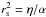 \hbox{$r_{\rm s}^2 = \eta / \alpha$}