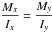 \hbox{$\displaystyle{\frac{M_x}{I_x}=\frac{M_y}{I_y}}$}