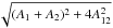 \hbox{$\sqrt{(A_1+A_2)^2 + 4A_{12}^2}$}