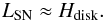\begin{eqnarray} L_\mathrm{SN} \approx H_\mathrm{disk}. \end{eqnarray}