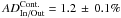 \hbox{$AD_{\rm In/Out}^{\rm Cont.}=1.2\,\pm\,0.1\%$}