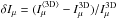 \hbox{$\delta I_{\mu}=(I_{\mu}^{\hav}-I_{\mu}^{3\mathrm{D}})/I_{\mu}^{3\mathrm{D}}$}