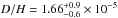 \hbox{${\it D/H} =1.66^{+0.9}_{-0.6}\times 10^{-5}$}