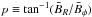 \hbox{$p\equiv\tan^{-1}( \bar{B}_R/ \bar{B}_{\phi} )$}