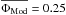 \hbox{$\overline{\Phi_\mathrm{Mod}}=0.25$}