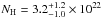 \hbox{$N_{\rm H} = 3.2^{+1.2}_{-1.0}\times 10^{22}$}