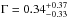 \hbox{$\Gamma =0.34_{-0.33}^{+0.37}$}