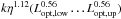 \hbox{$k \eta^{1.12} (L_{\rm opt,low}^{0.56} \ldots L_{\rm opt, up}^{0.56})$}