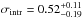 \hbox{$\sigma_{\rm intr}=0.52^{+0.11}_{-0.19}$}