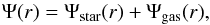 \begin{equation} \label{eq:total corrected potential2} \Psi(r) = \Psi_{\rm star}(r) + \Psi_{\rm gas}(r) , \end{equation}